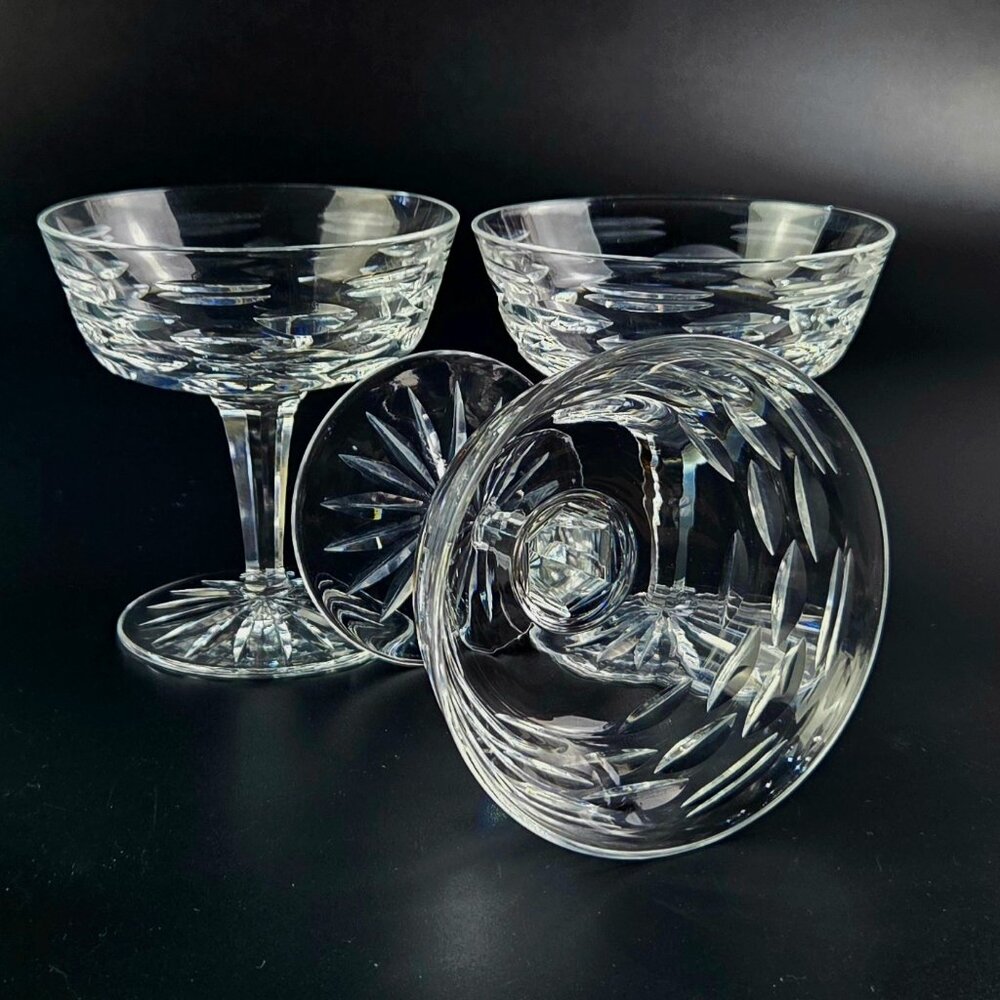 Vintage -Champagne/Tall Sherbet Tralee by Waterford Crystal - Set of 3 - 4 1/8"